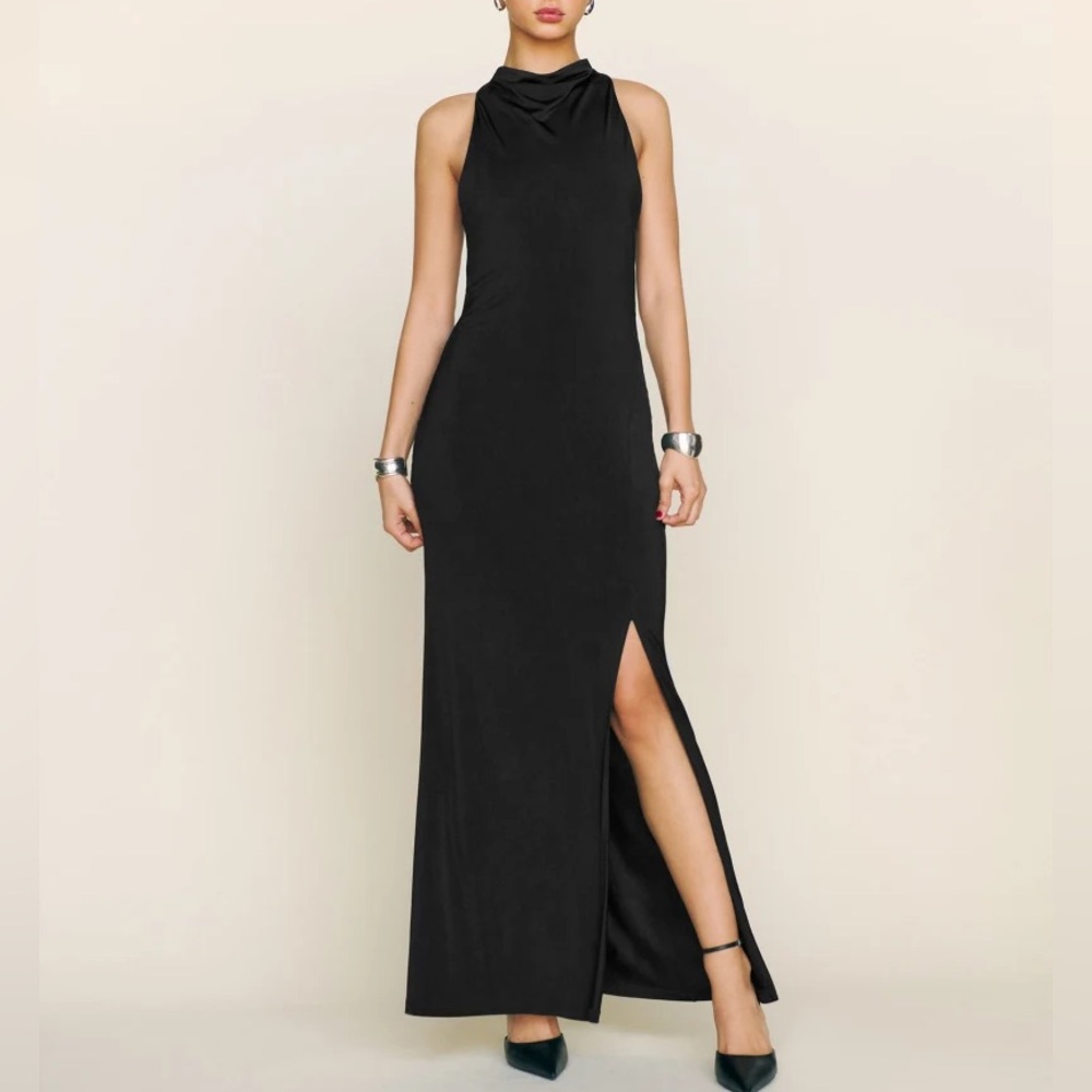 Reformation rivers maxi dress black XS NWT